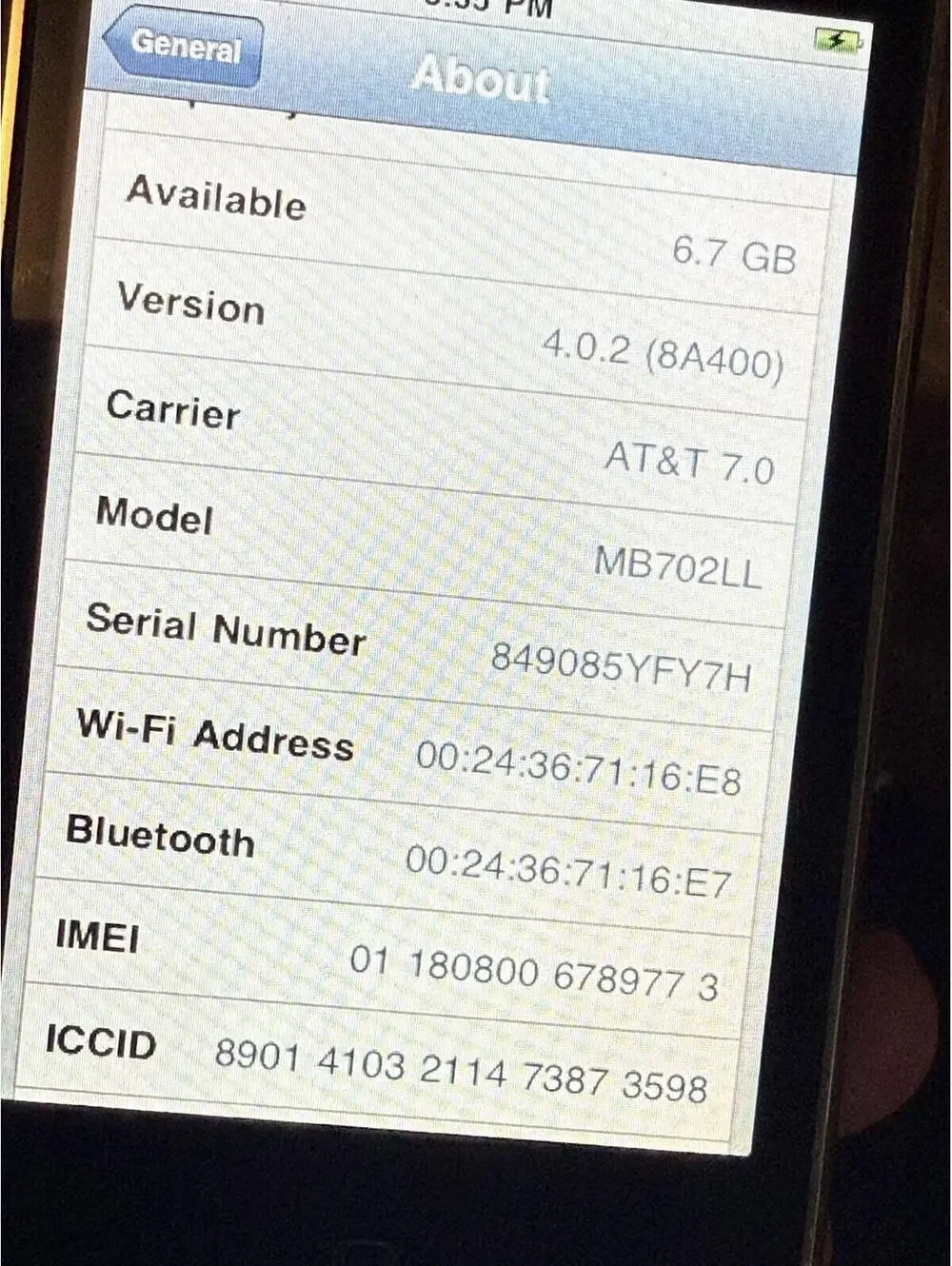 Apple iPhone - 8 GB - Black AT&T, Not Holding Charge Looks Good , Read Descrip